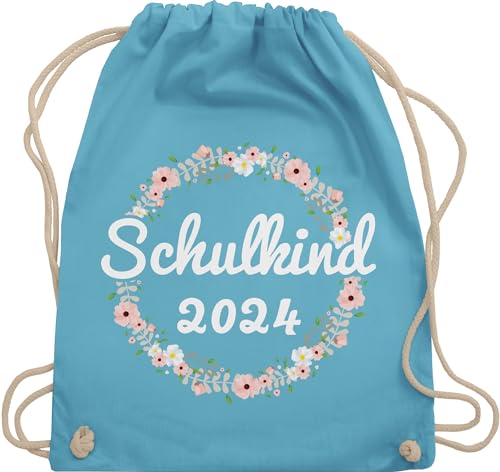 Turnbeutel Rucksack - Schulanfang & Einschulung Geschenk - Schulkind 2024 - Unisize - Hellblau - sporttasche schuleinführung geschenke erste schultag taschen sportbeutel 1. klasse mädchen von Shirtracer