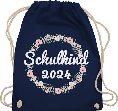 Turnbeutel Rucksack - Schulanfang & Einschulung Geschenk - Schulkind 2024 - Unisize - Navy Blau - geschenke zum 1 schultag schulstart baumwollrucksack sportbeutel 1. klasse mädchen schulanfaenger von Shirtracer