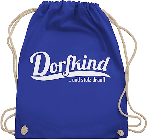 Turnbeutel Rucksack - Sprüche Statement mit Spruch - Dorfkind und stolz drauf - Unisize - Royalblau - sportbeutel stoff sprüchen ich bin ein stofftasche aufschrift darauf beuteltasche taschen von Shirtracer