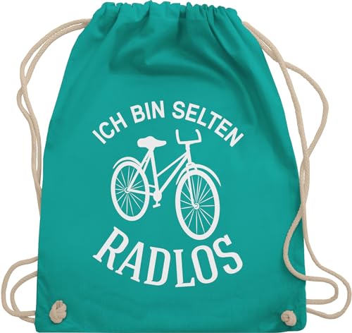 Turnbeutel Rucksack - Sprüche Statement - Ich bin selten Radlos - Unisize - Türkis - beutel stoff fahrrad geschenke taschen fahrradbekleidung sportbeutel groß fahrradgeschenke baumwollbeutel von Shirtracer