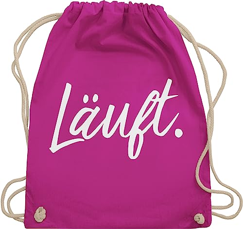 Turnbeutel Rucksack - Sprüche - Läuft - Statement - Unisize - Fuchsia - lustige mit aufschrift typo beutel taschen statements laeuft stoffrucksack festival sprüchen￼ läuft. stoffbeutel kind von Shirtracer