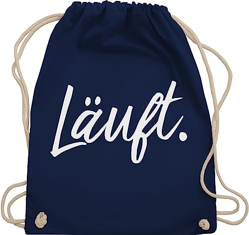 Turnbeutel Rucksack - Sprüche - Läuft - Statement - Unisize - Navy Blau - lustige mit aufschrift typo beutel taschen statements laeuft stoffrucksack festival sprüchen￼ läuft. stoffbeutel kind von Shirtracer
