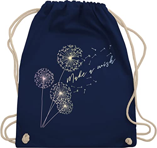 Shirtracer Turnbeutel Rucksack - Sprüche Statement - Pusteblume Flower - Unisize - Navy Blau - beutel baumwolle blumenmuster baumwollbeutel mit kordelzug turnbuetel stoffturnbeutel rucksäcke tasche von Shirtracer