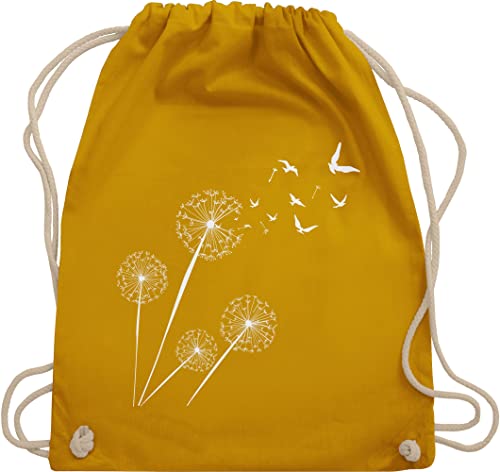 Turnbeutel Rucksack - Sprüche Statement - Pusteblume Löwenzahn - Unisize - Senfgelb - beutel mama mit aufschrift vögel stoffbeutel sportbeutel aus stoff bedruckt statements blume beuteltasche von Shirtracer