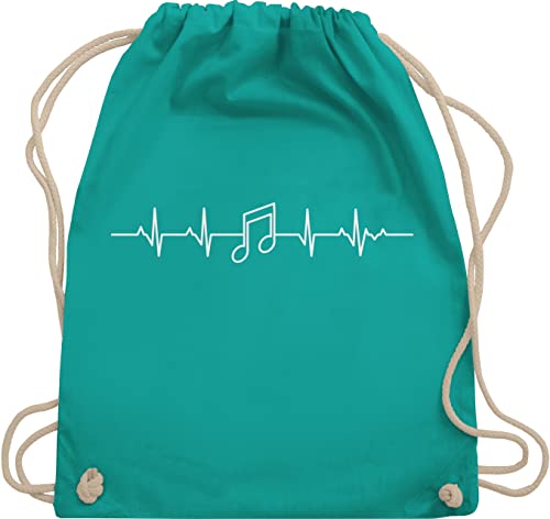 Turnbeutel Rucksack - Symbol und Zeichen Outfit - Herzschlag Musik Note - Unisize - Türkis - beutel für musikschule noten stoffbeutel tasche festival music beuteltasche notenrucksack musiker Turnbeutel Rucksack - Symbol und Zeichen Outfit - Herzschlag Musik Note - Unisize - Türkis - beutel für musikschule noten stoffbeutel tasche festival music beuteltasche notenrucksack musiker von Shirtracer