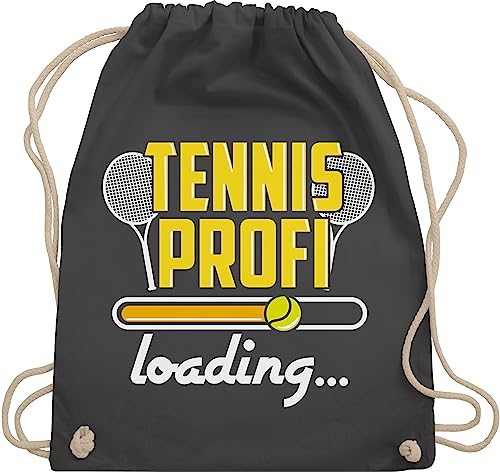 Turnbeutel Rucksack - Tennisspieler Geschenk - Tennis Profi loading - weiß - Unisize - Dunkelgrau - turnsackerl backpack stofftasche sportbeutel turnen beutel bag stofftaschen kinder baumwolle von Shirtracer