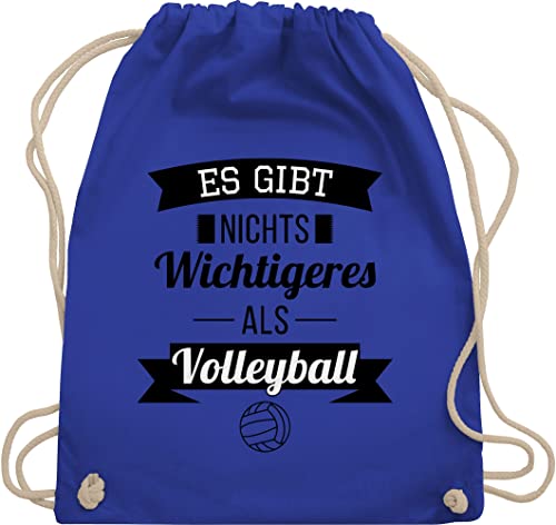 Turnbeutel Rucksack - Geschenke Zubehör - Es gibt nichts Wichtigeres als Volleyball - Unisize - Royalblau - stoffbeutel mit kordelzug geschenk turnen tasche rucksäcke kinderturnbeutel turnsackerl von Shirtracer