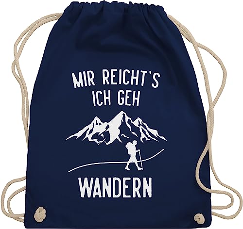 Turnbeutel Rucksack - Laufen Joggen Zubehör - Mir reichts ich geh wandern - Berge - Unisize - Navy Blau - sportbeutel stoff bergsteigen geschenkebeutel wanderurlaub beuteltasche wanderfreunde bag von Shirtracer