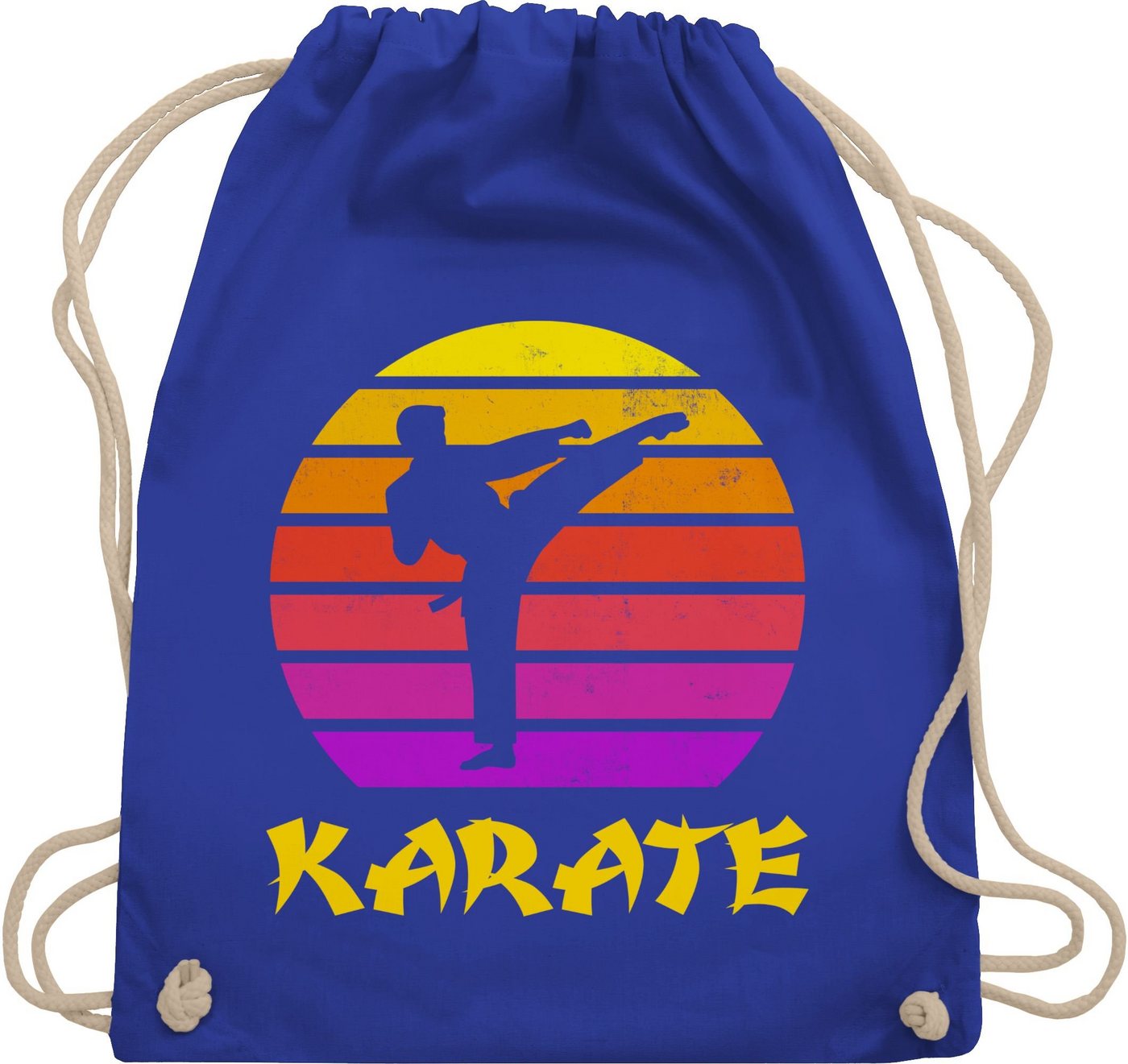 Shirtracer Turnbeutel Karate Retro Sonne, Kinder Sport Kleidung von Shirtracer