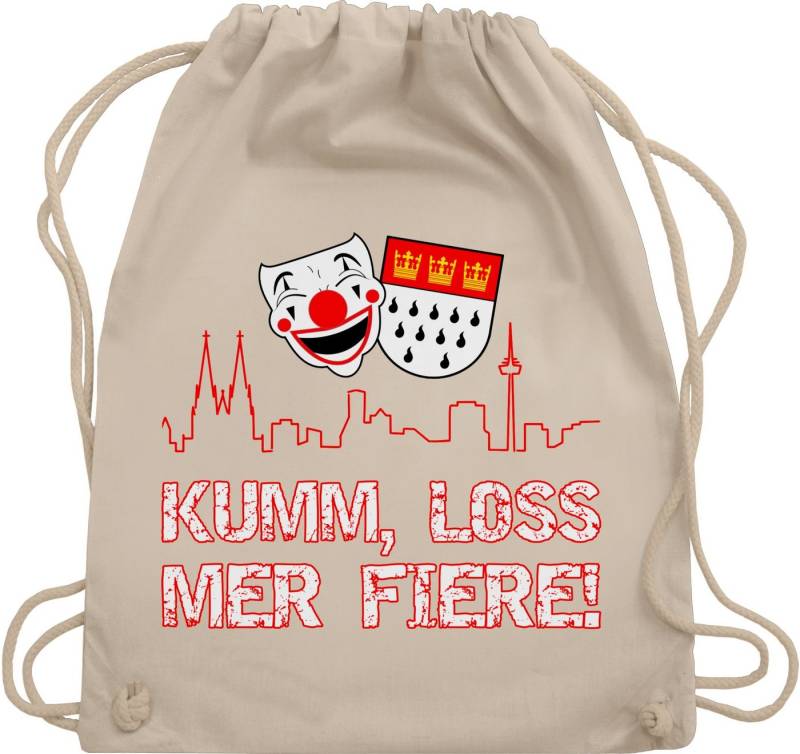 Shirtracer Turnbeutel Kumm loss mer fiere Kölle Alaaf Köln Wappen Karneval Karnevalskostüm C, Karneval & Fasching von Shirtracer