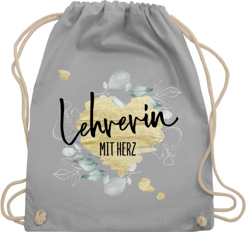 Shirtracer Turnbeutel Lehrerin mit Herz - Abschiedsgeschenk Weihnachten, Lehrerin von Shirtracer
