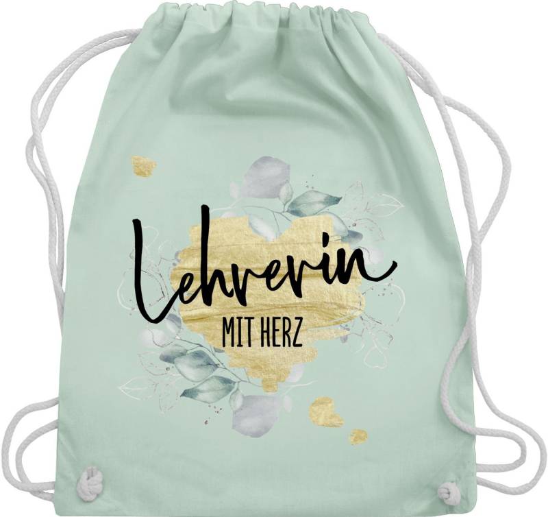 Shirtracer Turnbeutel Lehrerin mit Herz - Abschiedsgeschenk Weihnachten, Lehrerin von Shirtracer