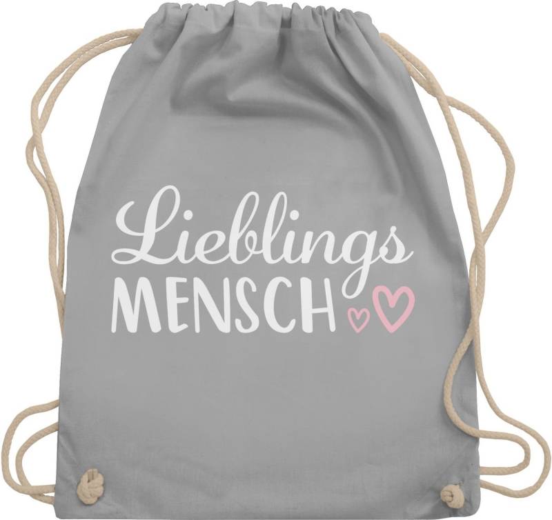 Shirtracer Turnbeutel Lieblingsmensch Schriftzug, Valentinstag Partner Liebe von Shirtracer