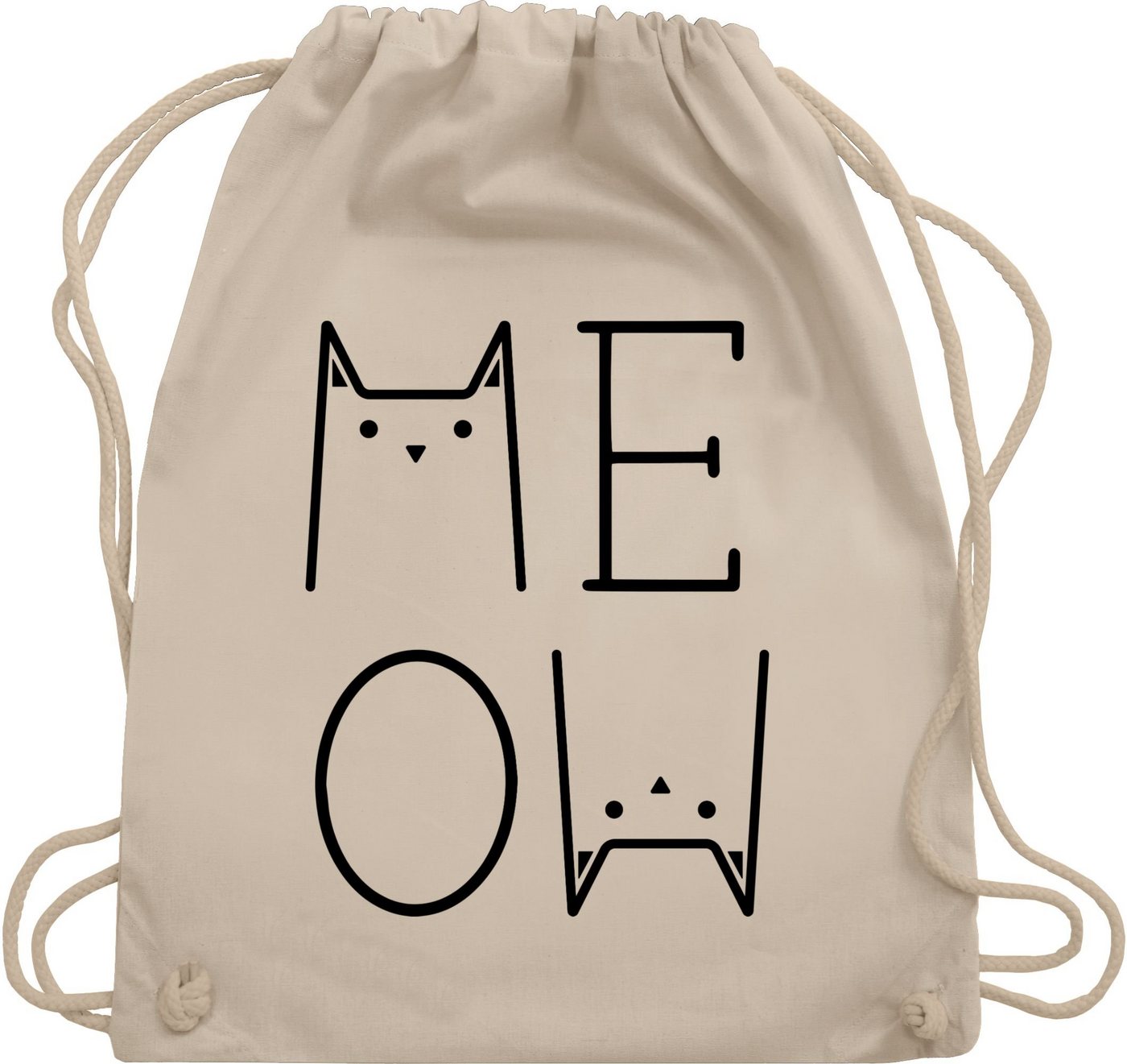 Shirtracer Turnbeutel MEOW schwarz, Katzenbesitzer Geschenk von Shirtracer