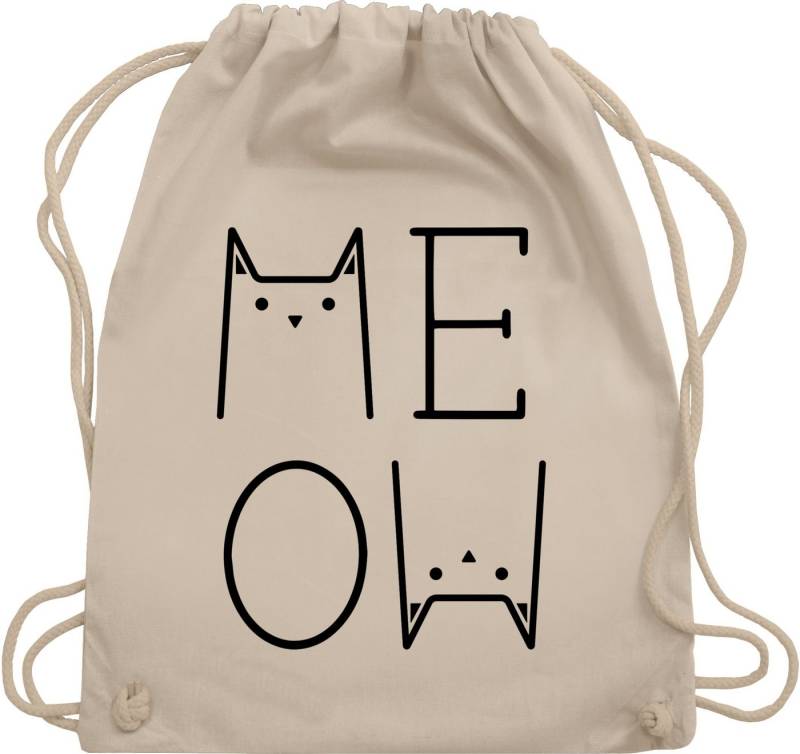 Shirtracer Turnbeutel MEOW schwarz, Katzenbesitzer Geschenk von Shirtracer