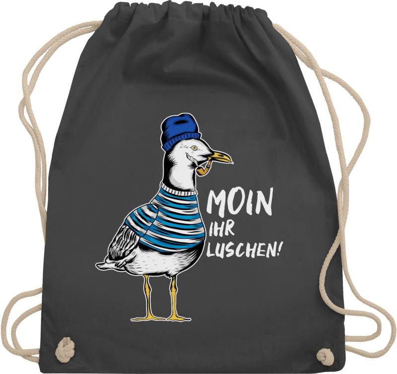 Shirtracer Turnbeutel Moin ihr Luschen - Coole Möwe - Weiß, Sprüche Statement von Shirtracer