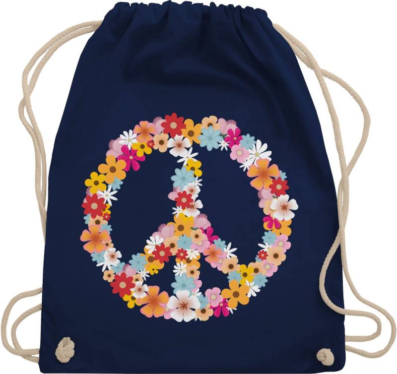Shirtracer Turnbeutel Peace Flower Power Hippie Peace Zeichen I Friedenszeichen I 90er I 70e, Sprüche Statement von Shirtracer
