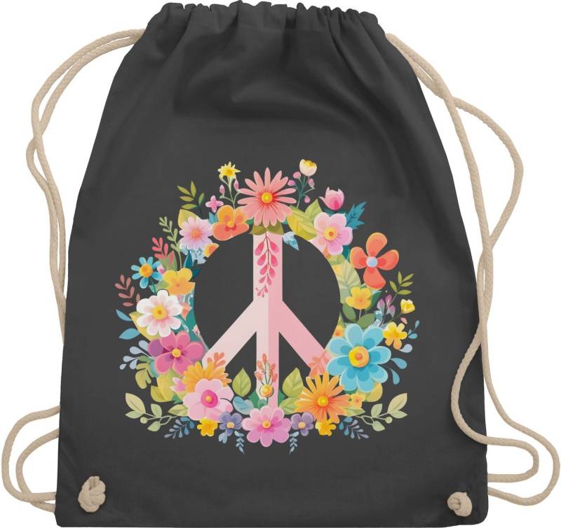 Shirtracer Turnbeutel Peace Zeichen I Peacezeichen I Frieden I Hippie Flower Power I 60er I, Statement von Shirtracer