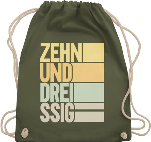 Turnbeutel Rucksack - 40. Geburtstag - Zehnunddreissig - Unisize - Olivgrün - turnsack ich bin 40 beutelrucksäcke vierzigster sport beuteltasche 40th birthday turn beutel 40sten stoffrucksack 40ig von Shirtracer