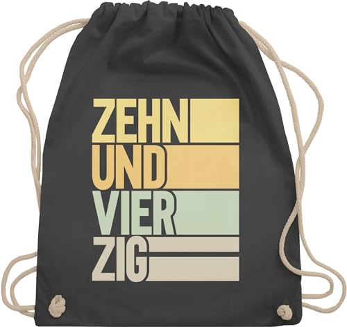 Shirtracer Turnbeutel Rucksack - 50. Geburtstag - Zehnundvierzig - Unisize - Dunkelgrau - geschenke für damen ab 50 50.geburtstag geschenkbeutel zum 50er beutel geschenktasche (50) stoffbeutel von Shirtracer