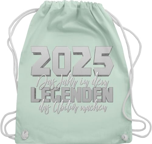 Turnbeutel Rucksack - Abi & Abschluss - 2025 Das Jahr in dem Legenden das Abitur machen - Unisize - Pastell Grün - abigeschenk 2024 geschenk schulabschluss 2023 beutel geschenke für abiturienten von Shirtracer
