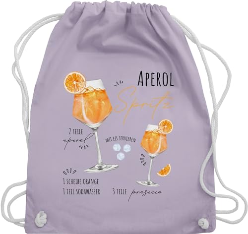 Turnbeutel Rucksack - Karneval & Fasching - Taschen - Aperol Spritz Rezept Lustig Geschenk Aperolfan Fanartikel - Unisize - Pastell Lila - tasche karnelval beutel witzige faschings wurftaschen von Shirtracer