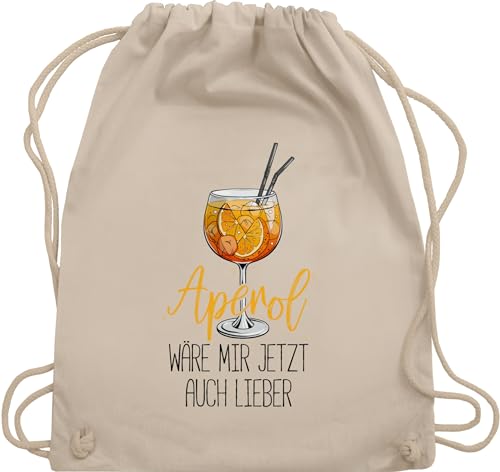 Shirtracer Turnbeutel Rucksack - Statement Taschen - Aperol wäre mir jetzt auch lieber - Lustige Geschenke Aperol - Unisize - Naturweiß - sprüche statements spritz juterucksäcke cocktail beutel logo von Shirtracer