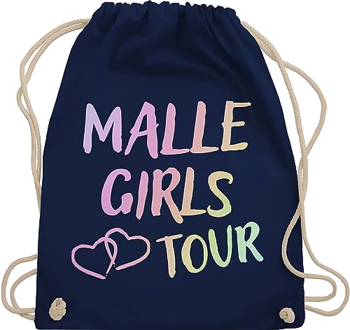 Turnbeutel Rucksack - Beutel - Malle Girls Tour Mallorca Tour Mädels Malle Party Mädchen Urlaub - Unisize - Navy Blau - outfit frauen kinderturnbeutel stoff von Shirtracer