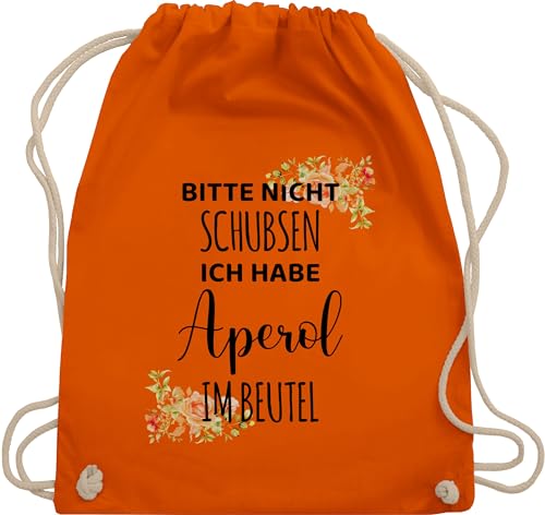 Turnbeutel Rucksack - Karneval & Fasching Taschen - Bitte nicht schubsen ich habe Aperol im Beutel - Frauen Geschenk Mädelsabend - Unisize - Orange - karnevalstasche karnevals wurfbeutel fassenacht von Shirtracer