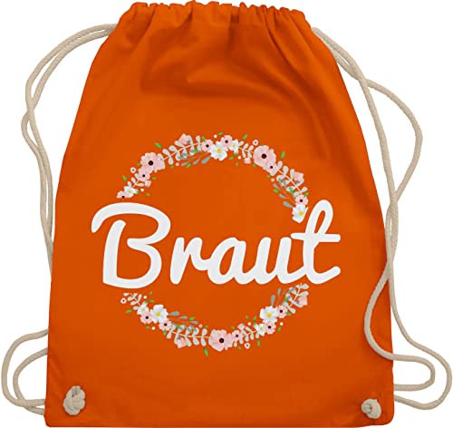 Turnbeutel Rucksack - Braut Blumenkranz - Unisize - Orange - sackerl jga spruch beutel mit kordelzug rucksaecke gym bag backpack sportrucksack baumwolltasche stoffbeutel aus baumwolle geschenkbeutel von Shirtracer