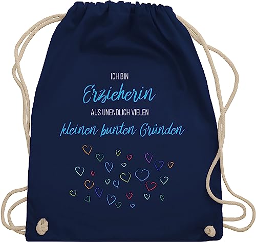 Shirtracer Turnbeutel Rucksack - Erzieherin aus vielen kleinen Gründen - Unisize - Navy Blau - erziehern turnsack geschenke für erzieherinnen weihnachten geschenk betreuerin erzierhin beutel von Shirtracer