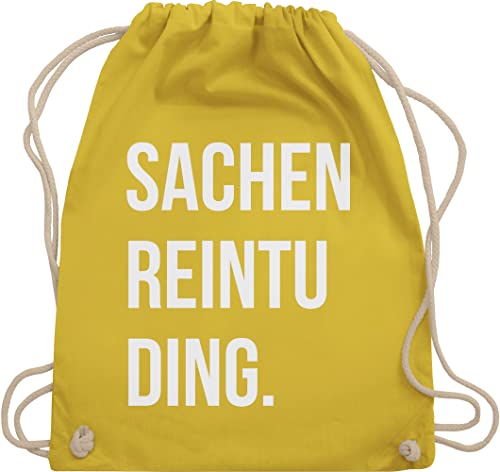 Shirtracer Turnbeutel Rucksack - Festival Zubehör - Sachenreintuding - Unisize - Gelb - gym beutel tasche aus baumwolle bags kinderturnbeutel stoffrucksäcke gymsack stoff sportbeutel turnbeutel. von Shirtracer