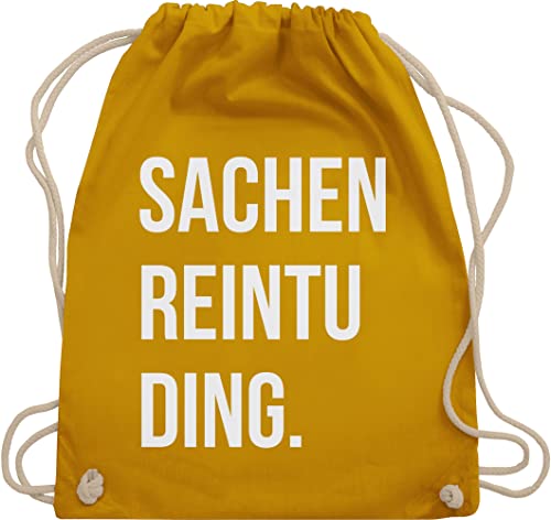 Shirtracer Turnbeutel Rucksack - Festival Zubehör - Sachenreintuding I Sachen Reintu Ding I - Unisize - Senfgelb - hipster bag festival-bag geschenk weihnachten tu beutel von Shirtracer