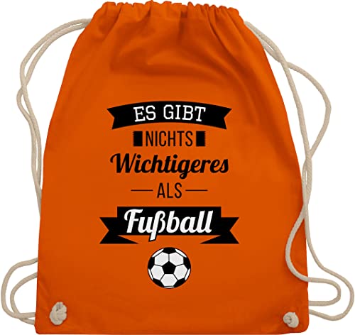 Turnbeutel Rucksack - Fussball EM 2024 - Es gibt nichts Wichtigeres als Fußball - Unisize - Orange - fussballspruch stoffbeutel football geschenk fussballfan turn beutel fussballfans beuteltasche von Shirtracer