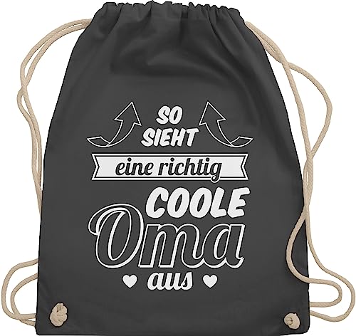 Turnbeutel Rucksack - Geschenk - So sieht eine richtig coole Oma aus Pfeile - Unisize - Dunkelgrau - kleinigkeit für omi beste beutel geschenke frischgebackene omas die turnsack enkelkinder grandma von Shirtracer