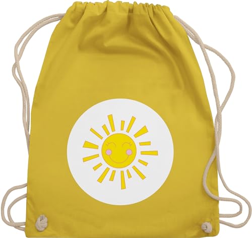 Shirtracer Turnbeutel Rucksack - Karneval & Fasching - Taschen - Glücksbär Lachende Sonne Sonnenschein Geschenk Sun - Unisize - Gelb - karnevalstaschen „karneval“ wurfbeutel partner verkleidung von Shirtracer