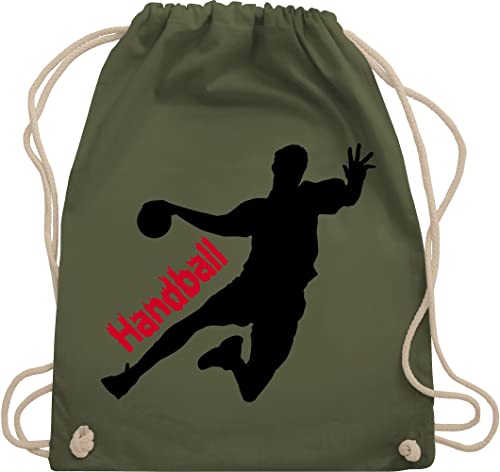 Turnbeutel Rucksack - Handball WM 2023 Trikot Ersatz - Handballer mit Schriftzug - Unisize - Olivgrün - em sportbeutel groß fans stofftasche baumwolle fan beutel 2022 bags geschenk tasche sprüche von Shirtracer