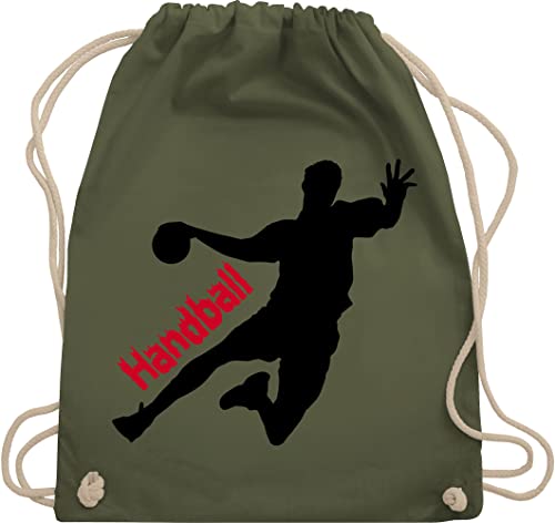Turnbeutel Rucksack - Handball EM 2026 Trikot Ersatz - Handballer mit Schriftzug - Unisize - Olivgrün - geschenke handballbeutel hanball juterucksäcke kinderturnbeutel halbball juterucksack Turnbeutel Rucksack - Handball EM 2026 Trikot Ersatz - Handballer mit Schriftzug - Unisize - Olivgrün - geschenke handballbeutel hanball juterucksäcke kinderturnbeutel halbball juterucksack von Shirtracer