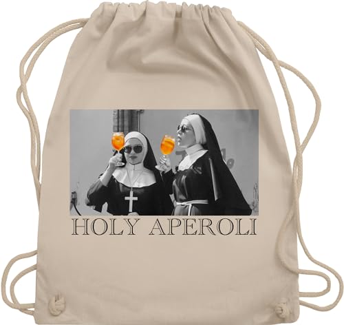 Turnbeutel Rucksack - Karneval & Fasching - Taschen - Holy Aperol Holy Aperoli Holy Spritz Mädelsabend Ladies Night - Unisize - Naturweiß - karnevals tasche kamelle beutel fassenacht wurfbeutel von Shirtracer