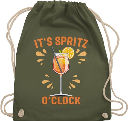 Shirtracer Turnbeutel Rucksack - Karneval & - Taschen - Its Spritz o Clock Lustiges Geschenk Aperol Spritz Kostüm Fasching Aperol Geschenkidee - Unisize - Olivgrün - &fasching karneval. fasnachts von Shirtracer