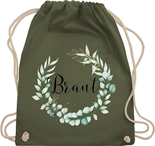Shirtracer Turnbeutel Rucksack - JGA Junggesellenabschied Frauen - Braut - Blumenkranz Eukalyptus - Unisize - Olivgrün - brauttaschen bachelorette party beutel junggesellinnenabschied outfit Shirtracer Turnbeutel Rucksack - JGA Junggesellenabschied Frauen - Braut - Blumenkranz Eukalyptus - Unisize - Olivgrün - brauttaschen bachelorette party beutel junggesellinnenabschied outfit von Shirtracer