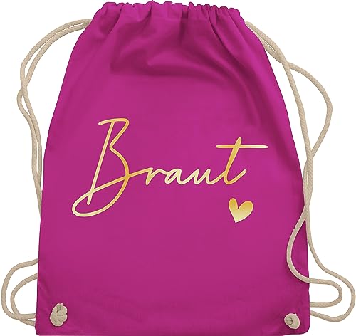 Shirtracer Turnbeutel Rucksack - JGA Junggesellenabschied Frauen - Braut Bride - Unisize - Fuchsia - poltern rucksäcke beutel hen party baumwoll damen bachelorette tasche bridal shower outfit von Shirtracer