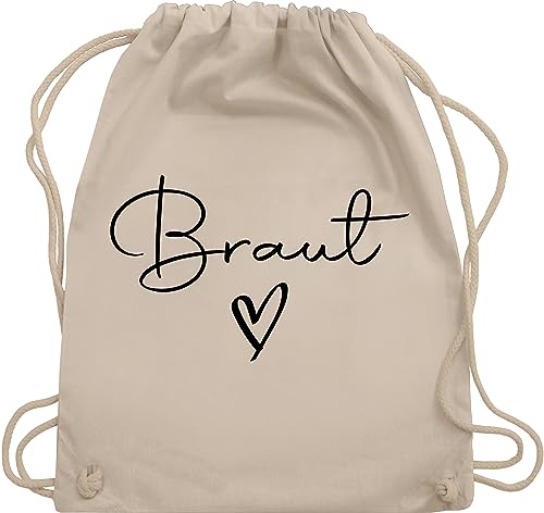 Shirtracer Turnbeutel Rucksack - JGA Junggesellenabschied Frauen - Braut Bride - Unisize - Naturweiß - brauttaschen bachelorette party beutel junggesellinnenabschied outfit jungesselnabschied tasche von Shirtracer