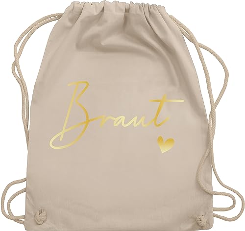 Shirtracer Turnbeutel Rucksack - JGA Junggesellenabschied Frauen - Braut Bride - Unisize - Naturweiß - jungesellinnenabschied outfit junggesellinnenabschied baumwolle beutel hen party accessories von Shirtracer