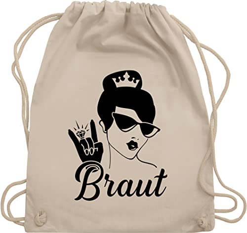 Shirtracer Turnbeutel Rucksack - JGA Junggesellenabschied Frauen - Braut Bride - Unisize - Naturweiß - poltern rucksäcke beutel bachelorette sackerl tasche bridal shower rucksaecke outfit von Shirtracer