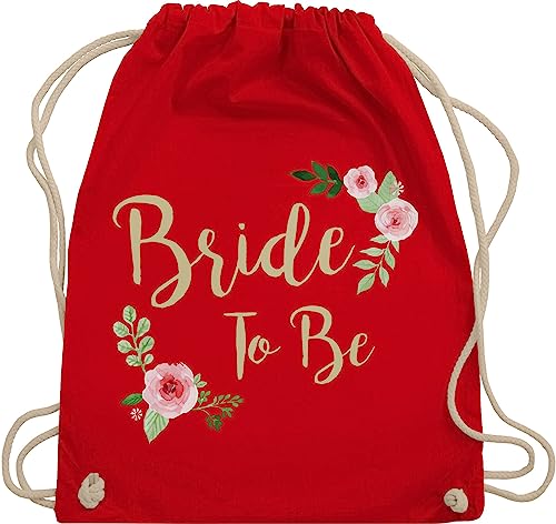 Turnbeutel Rucksack - Bride To Be - Unisize - Rot - baumwollrucksack jga goodie bag junggesellenabschied frauen turnsack jungesellinnenabschied frau baumwollrucksäcke jubggesellinnenabschied von Shirtracer