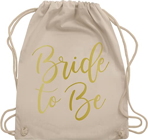 Shirtracer Turnbeutel Rucksack - JGA Junggesellenabschied Frauen - Bride to be Gold Effekt - Unisize - Naturweiß - braut brauttaschen bachelorette party beutel junggesellinnenabschied outfit von Shirtracer