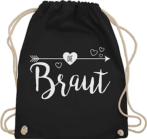 Shirtracer Turnbeutel Rucksack - JGA Junggesellenabschied Frauen - Die Braut - Unisize - Schwarz - utensilien junggesellinnenabschied brauttaschen bachelorette party beutel brautrücksack von Shirtracer