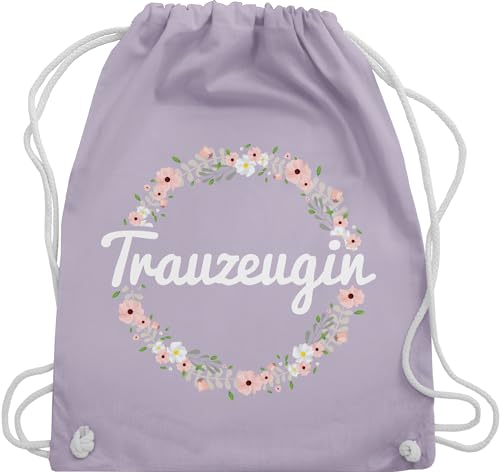 Shirtracer Turnbeutel Rucksack - JGA Junggesellenabschied Frauen - Trauzeugin - Blumenkranz - Unisize - Pastell Lila - polter baumwolle beutel rucksäcke junggesellinnen stoffbeutel goodie bag von Shirtracer