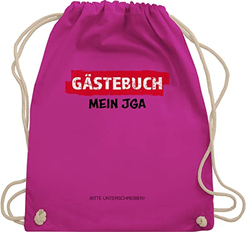 Shirtracer Turnbeutel Rucksack - Junggesellenabschied Männer - JGA Gästebuch I Unterschreiben Gäste - Unisize - Fuchsia - stoffbeutel beutel junggessellinnenabschied sportbeutel tasche polterabend von Shirtracer